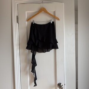 Forever 21 Black Asymmetrical Ruffle Skirt